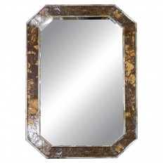 Octagonal chrome and coconut mirror
